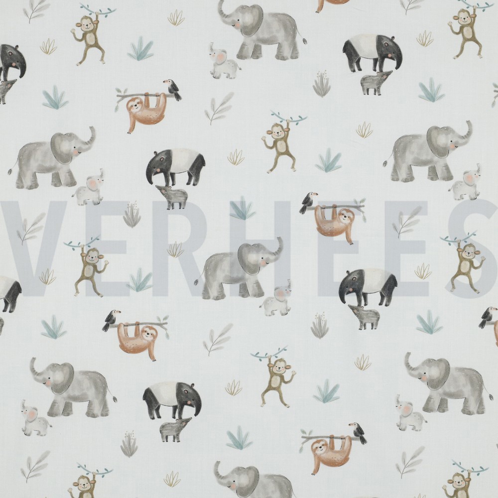 FINE POPLIN DIGITAL SAFARI ANIMALS OFF-WHITE (hover)