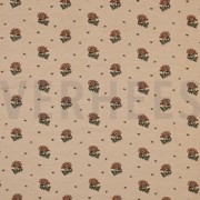 BAMBOO COTTON JERSEY SMALL FLOWERS SAND (thumbnail)