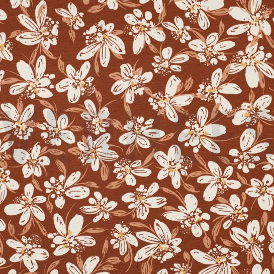 FRENCH TERRY FLEURS NOISETTE #7
