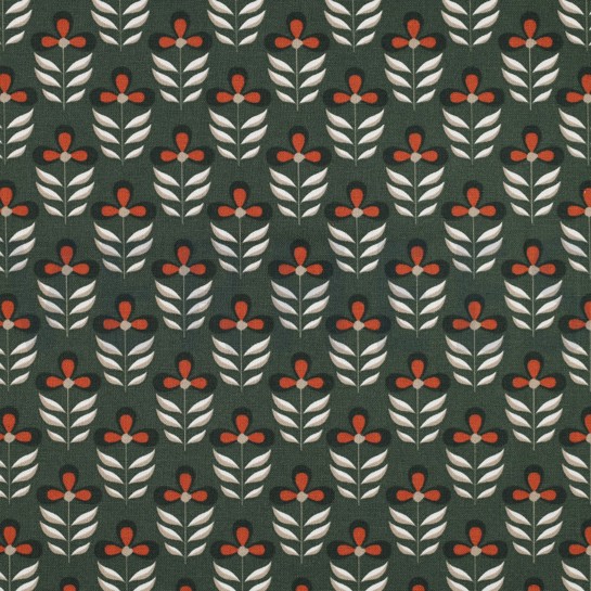 CANVAS FLOWERS OLD GREEN #7