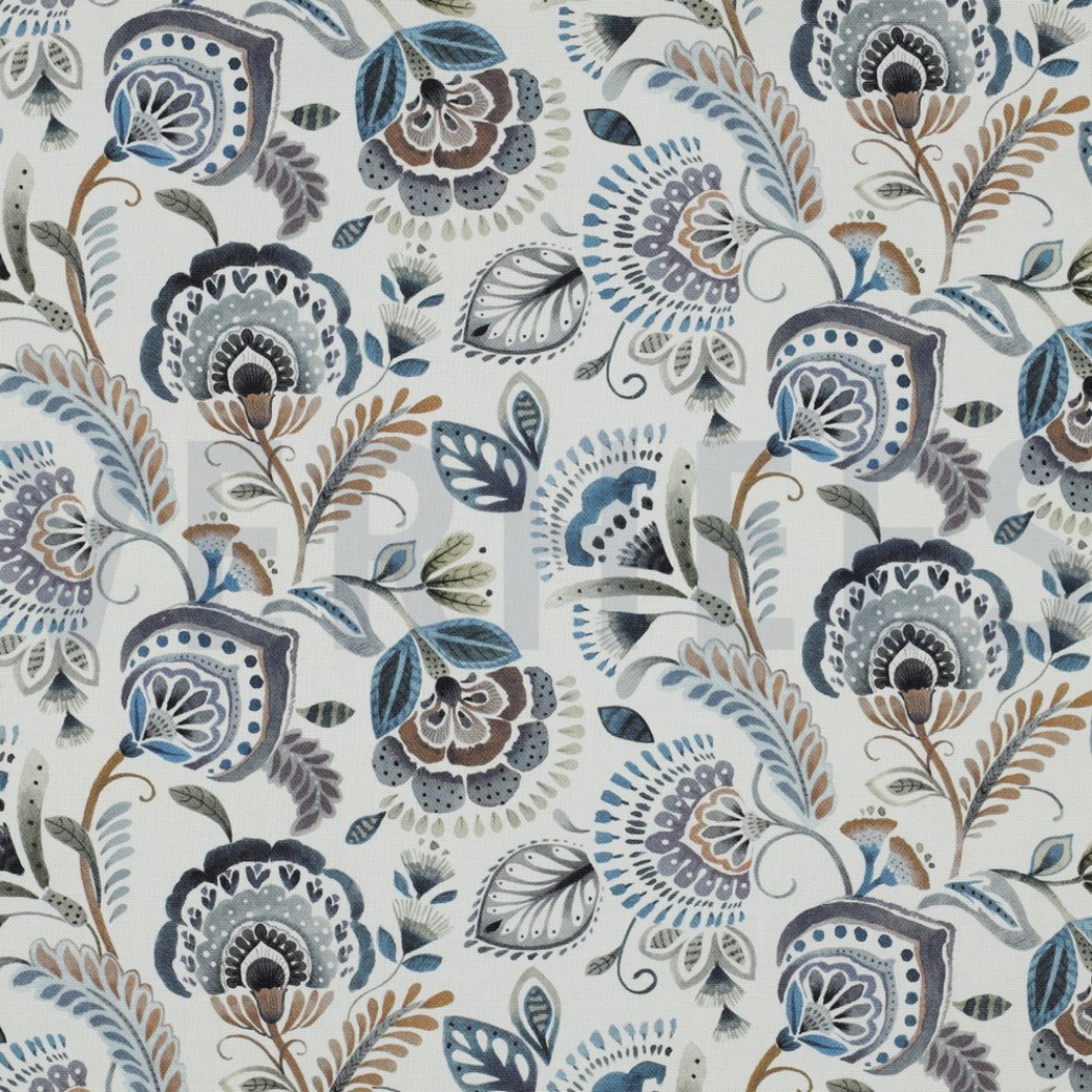 CANVAS DIGITAL PAISLEY OFF WHITE BLUE