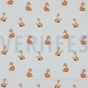 DOUBLE GAUZE GOTS DIGITAL ANIMALS WHITE (thumbnail)