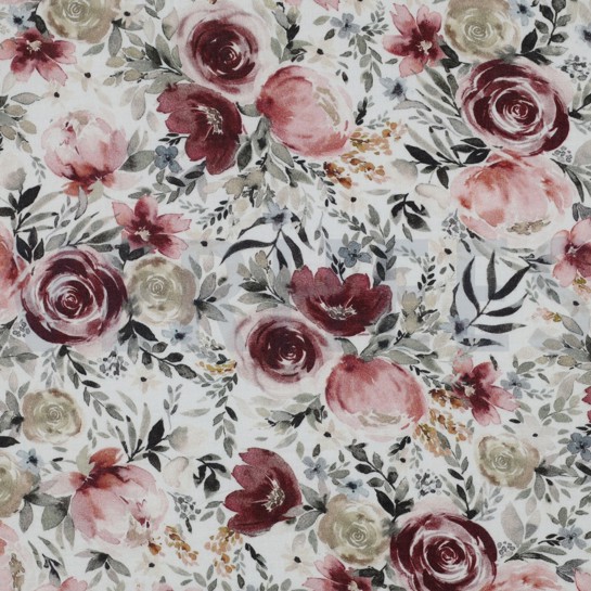 DOUBLE GAZE DE COTON FLEURS BLANC #7