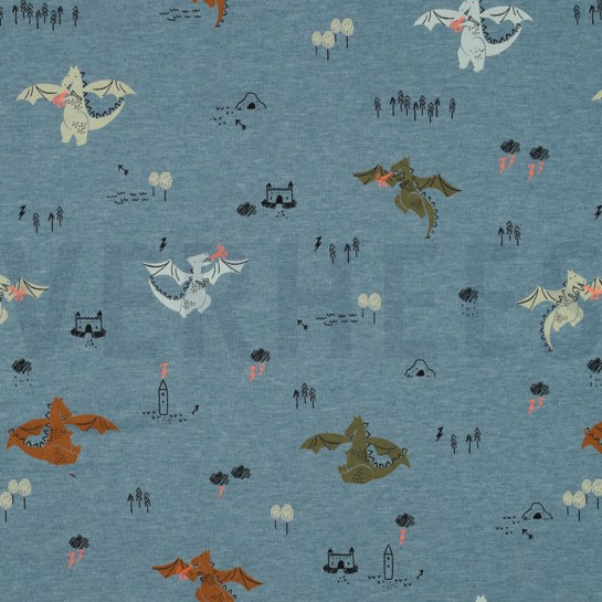 JERSEY MELANGE NEON DRACHEN SCHATTENBLAU #7