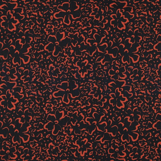 BAUMWOLLE POPELINE WILDBLUMEN SCHWARZ #7