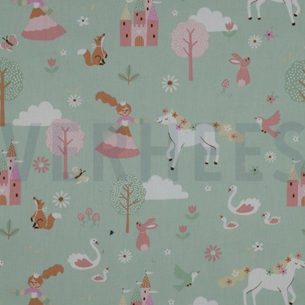 POPLIN CASTLES LIGHT MINT (hover)