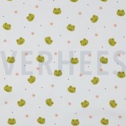POPLIN GOTS FROGS WHITE (thumbnail)