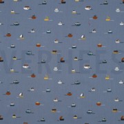 POPLIN GOTS BOATS BLUE SHADOW (thumbnail)