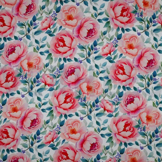 VISCOSE RADIANCE DIGITAL FLOWERS WHITE #7