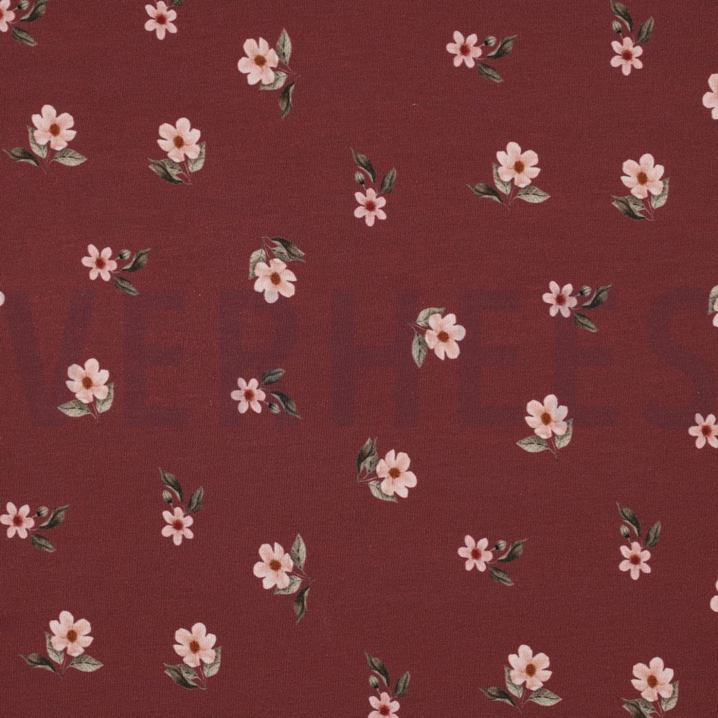 JERSEY DIGITAL GOTS FLOWERS ROUGE