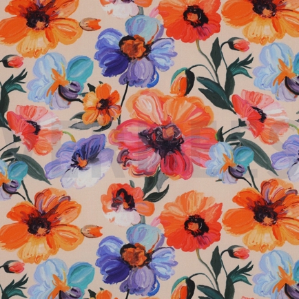 VISCOSE RADIANCE DIGITAL FLOWERS PEACH (hover)