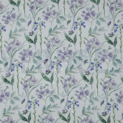 VISCOSE DOBBY DIGITAL FLOWERS WHITE (hover)