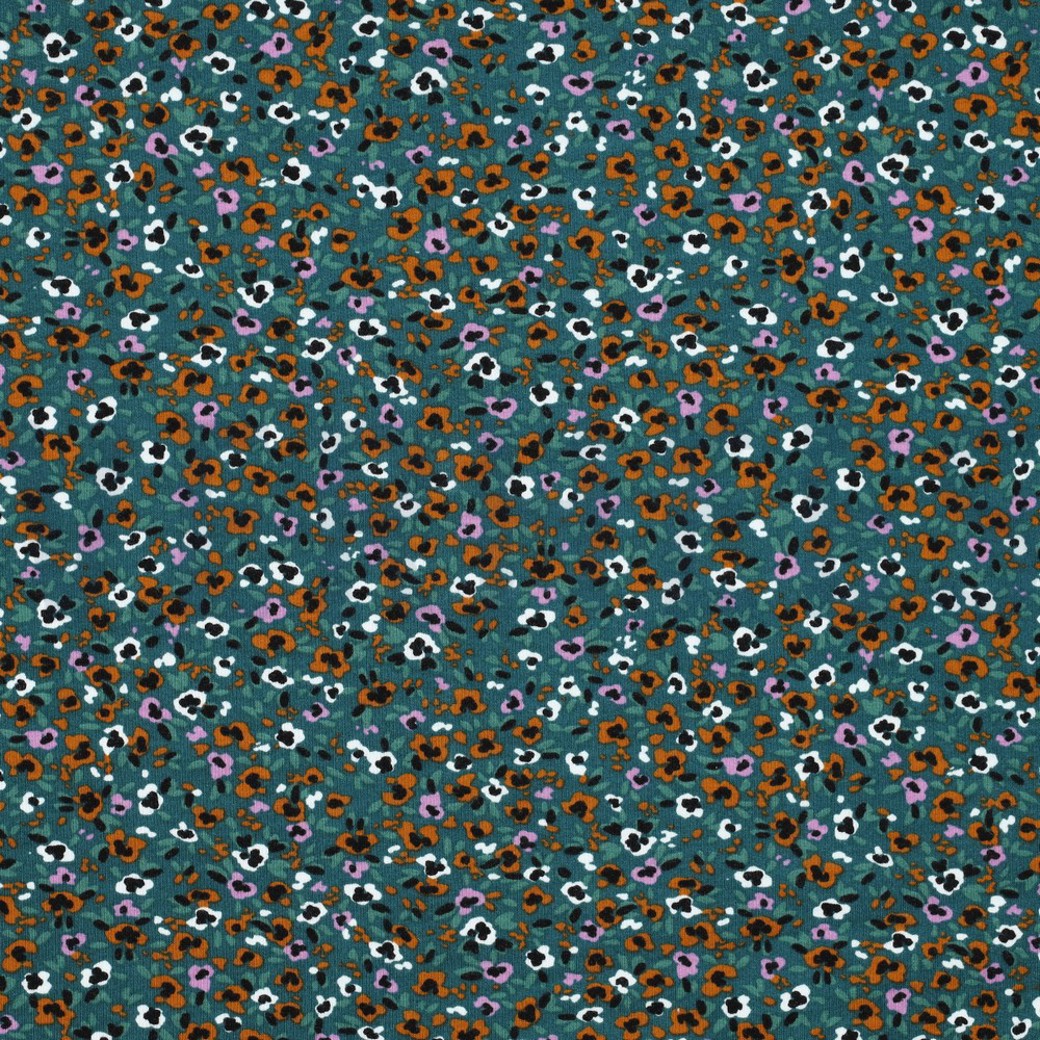 SOFT SWEAT SMALL FLOWERS PETROL
