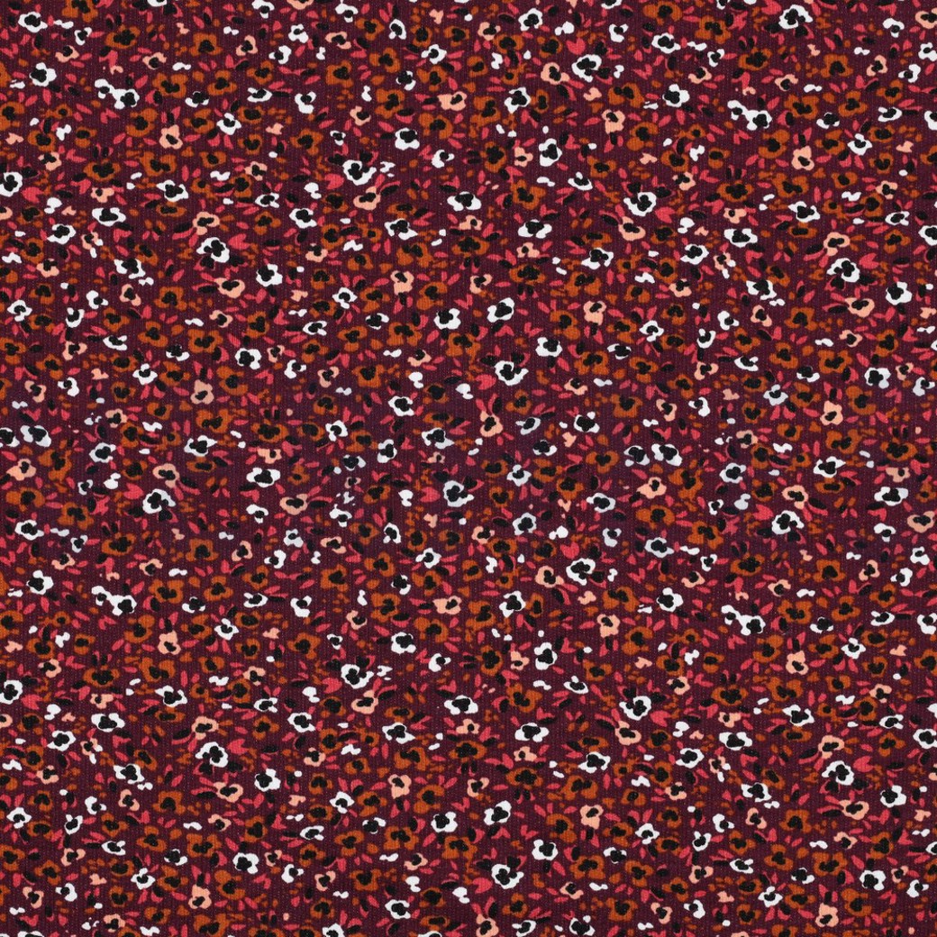 SOFT SWEAT SMALL FLOWERS AUBERGINE