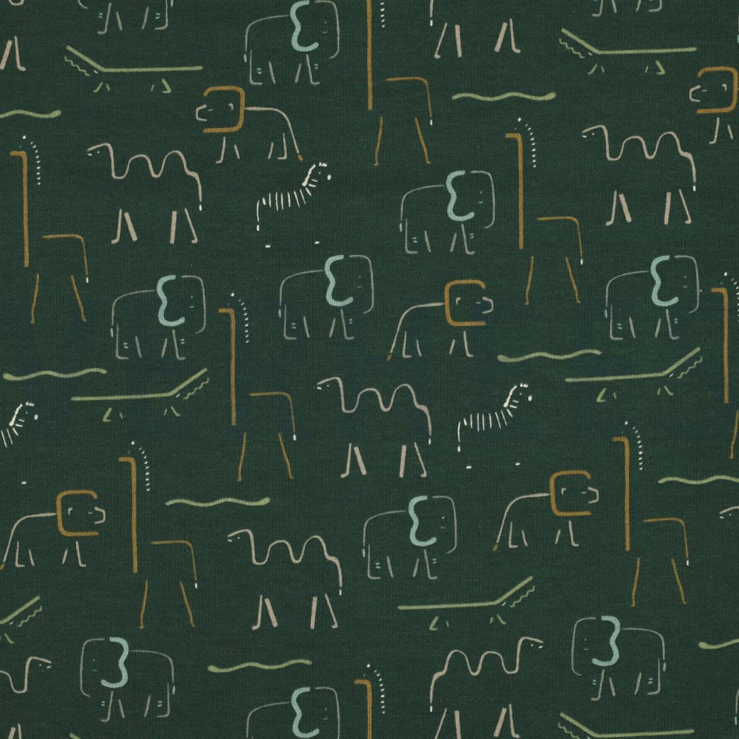 SOFT SWEAT SAFARI ANIMALS DARK GREEN