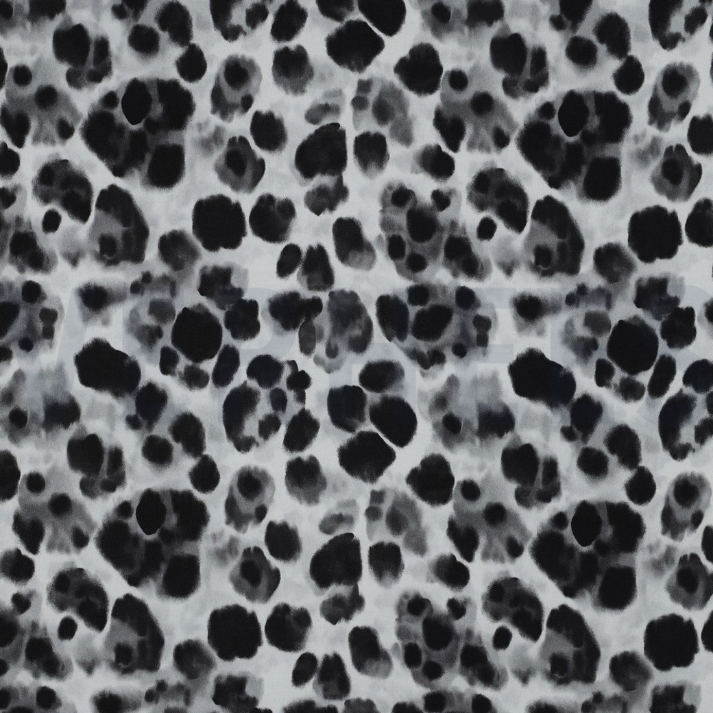 VISCOSE SATIN DIGITAL ANIMAL SKIN BLACK