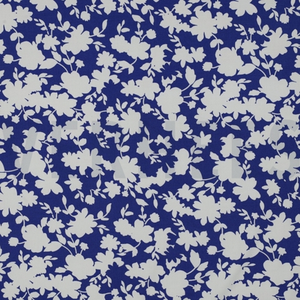 VISCOSE STRETCH FLOWERS COBALT (hover)