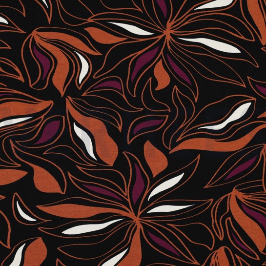 VISCOSE JERSEY FLOWERS BLACK #7