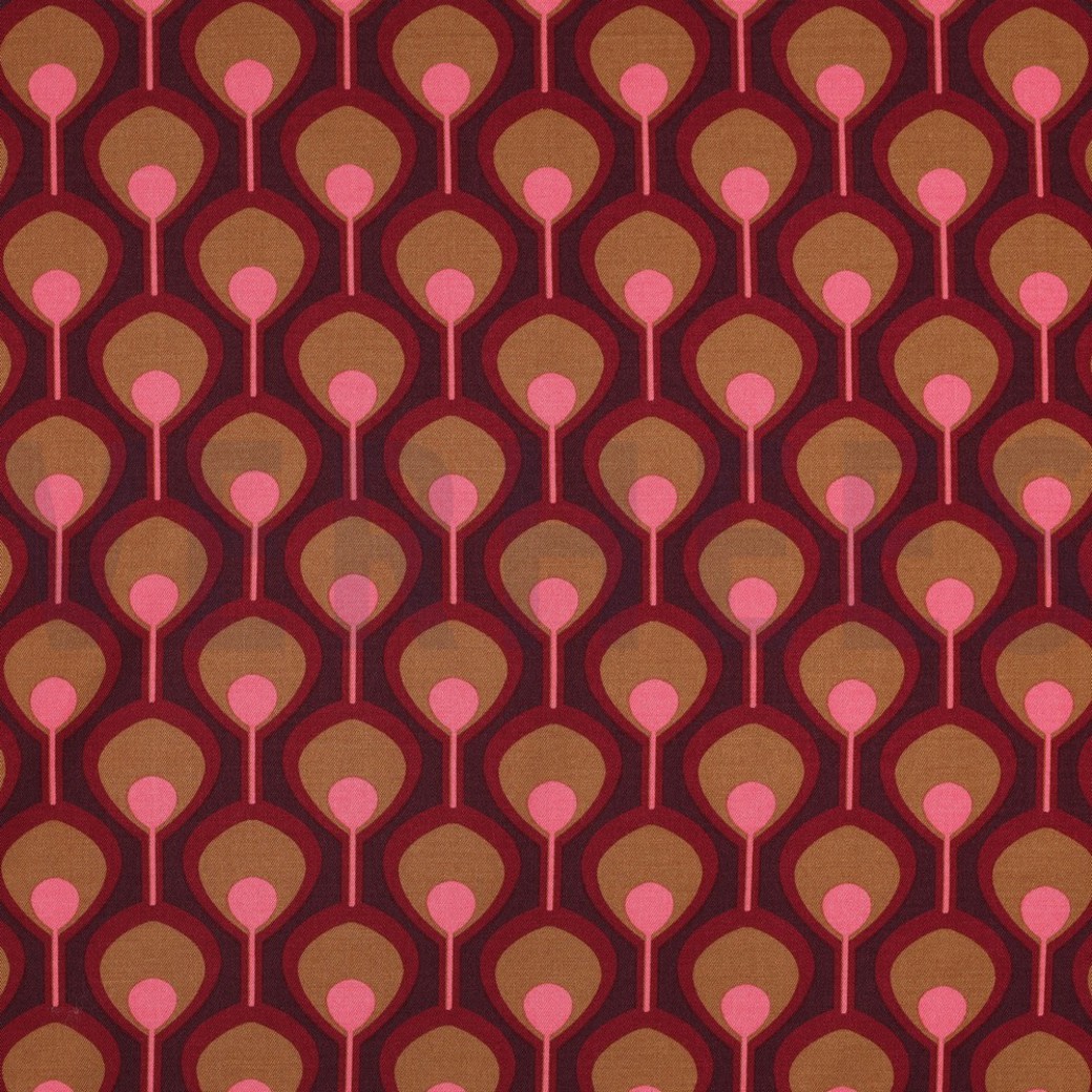 ROSELLA STRETCH ABSTRACT BORDEAUX
