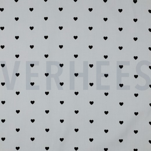 FINE POPLIN HEARTS WHITE / BLACK (hover)