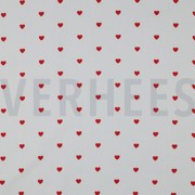 FINE POPLIN HEARTS WHITE / DARK RED (thumbnail)