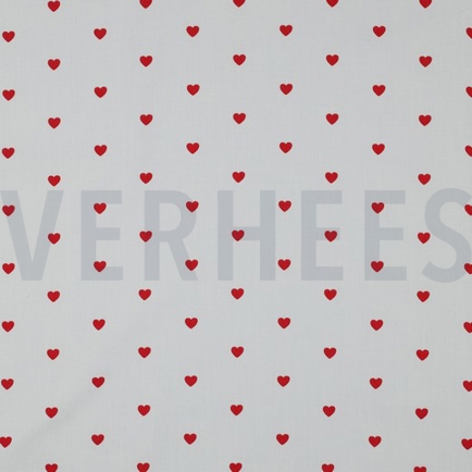 FINE POPLIN HEARTS WHITE/ DARK RED (hover)