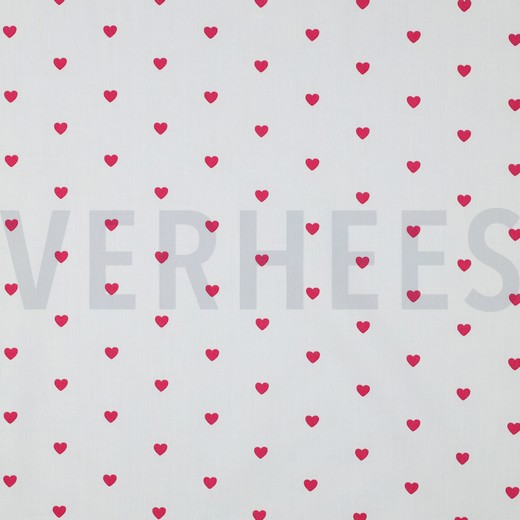 FINE POPLIN HEARTS WHITE / FUCHSIA (hover)