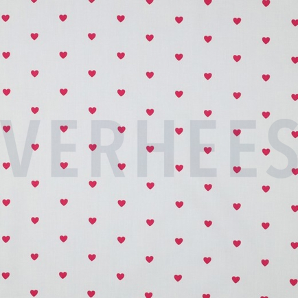 FINE POPLIN HEARTS WHITE/ FUCHSIA (hover)