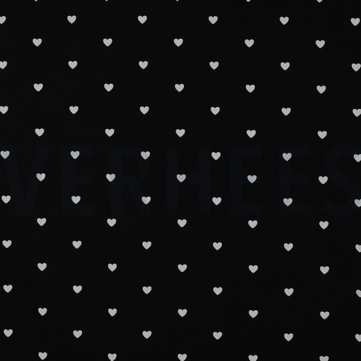 FINE POPLIN HEARTS BLACK / WHITE (hover)