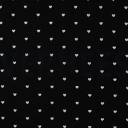 FINE POPLIN HEARTS BLACK / WHITE (thumbnail)