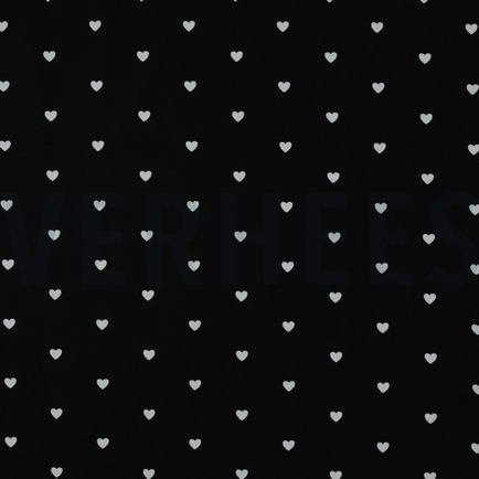 FINE POPLIN HEARTS BLACK/ WHITE (hover)