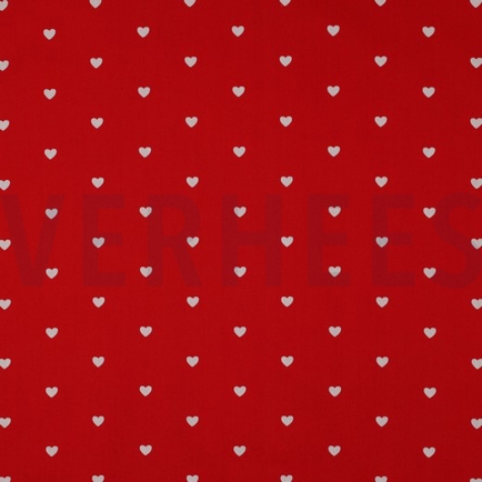 FINE POPLIN HEARTS DARK RED/ WHITE (hover)