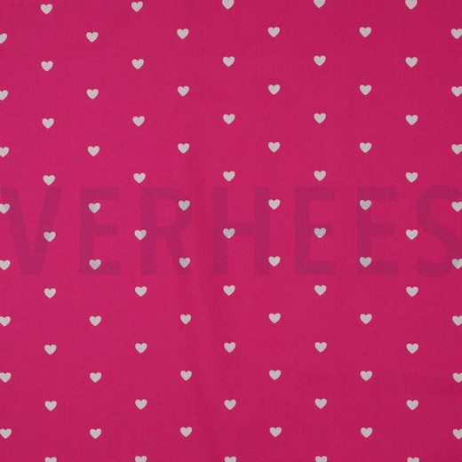 FINE POPLIN HEARTS FUCHSIA / WHITE (hover)