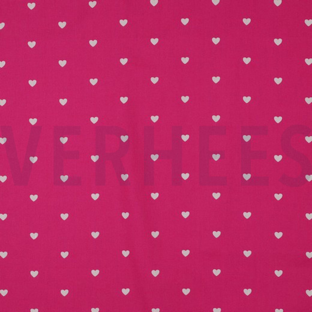 FINE POPLIN HEARTS FUCHSIA / WHITE