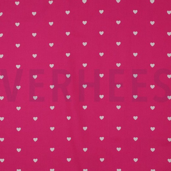FINE POPLIN HEARTS FUCHSIA/ WHITE #7