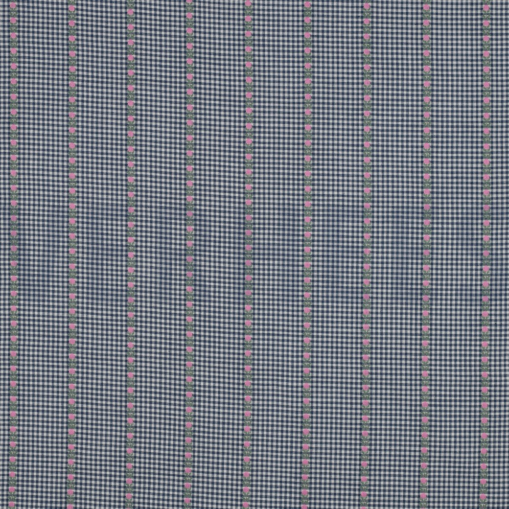 COTTON JACQUARD FLOWERS BLUE / WHITE