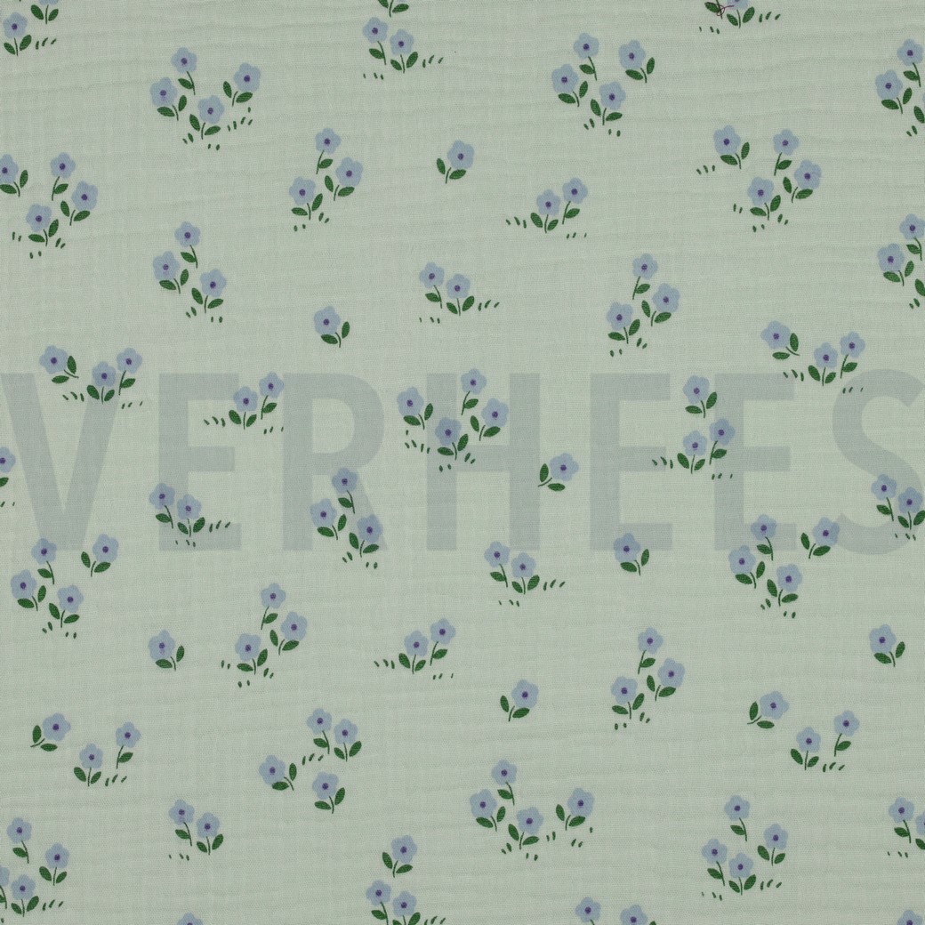 DOUBLE GAUZE FLOWERS MINT