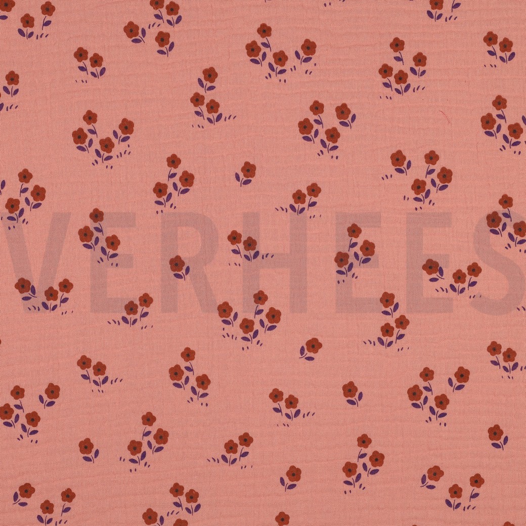 DOUBLE GAUZE FLOWERS PEACH