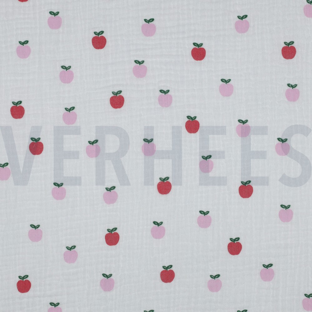 DOUBLE GAUZE FRUITS WHITE