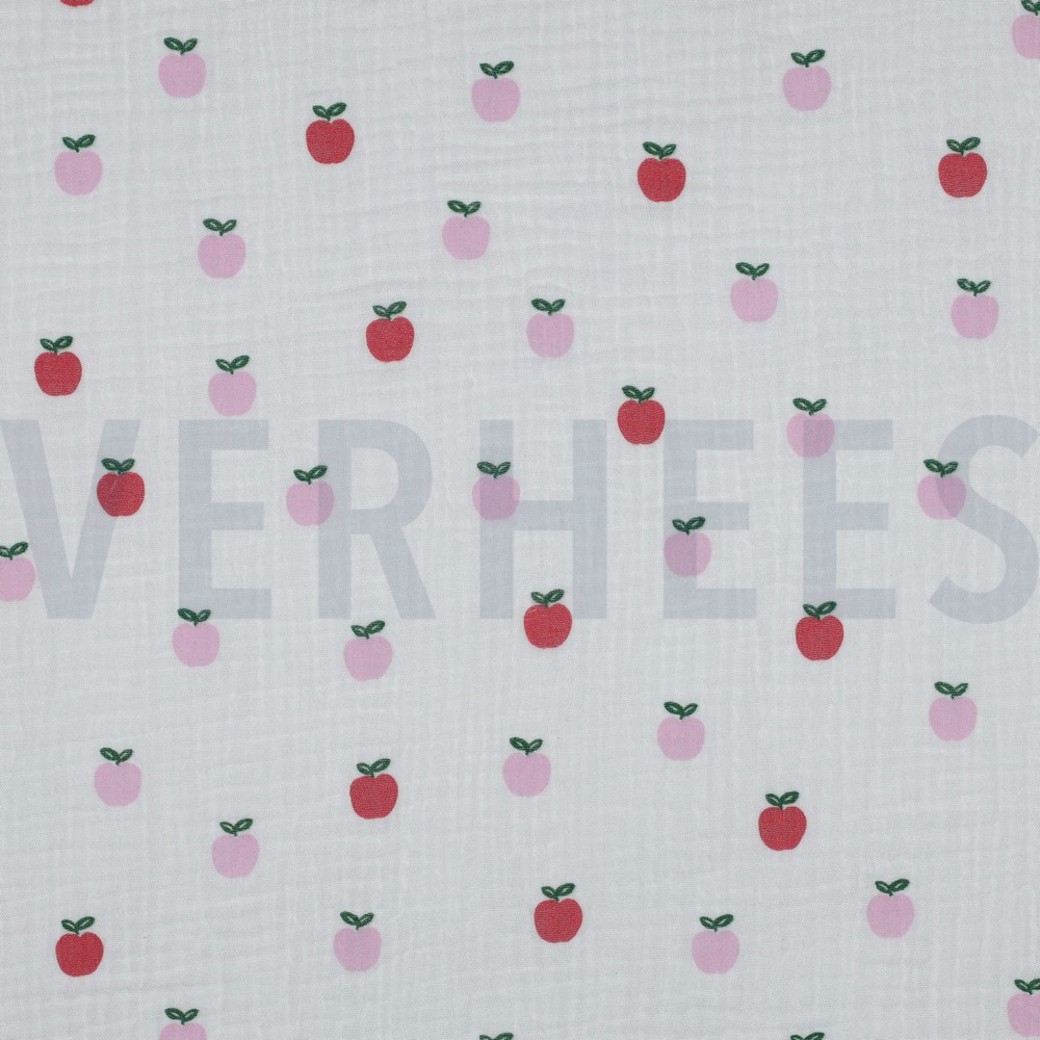 DOUBLE GAUZE FRUITS WHITE