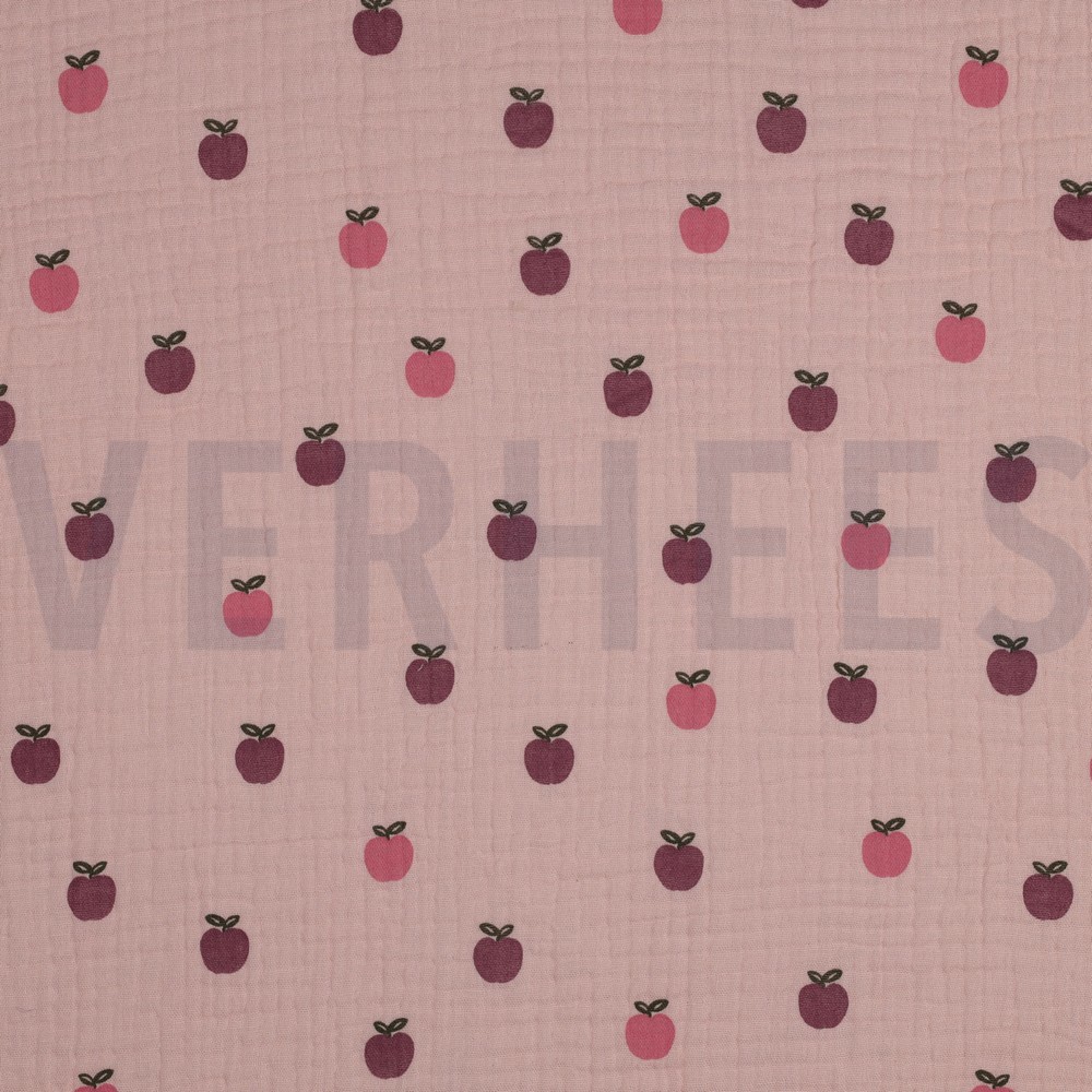 DOUBLE GAUZE FRUITS SOFT ROSE