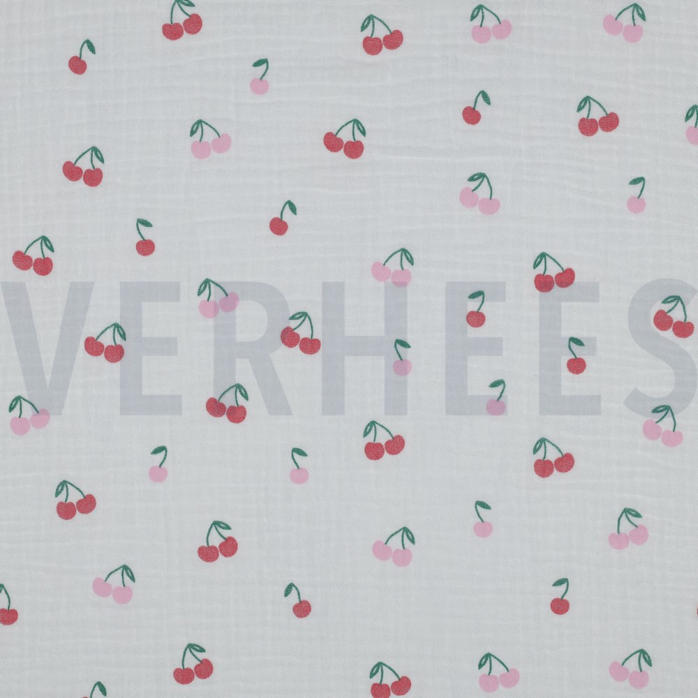 DOUBLE GAUZE FRUITS WHITE