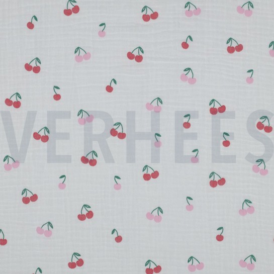 DOUBLE GAUZE FRUITS WHITE #7