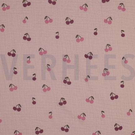 DOUBLE GAUZE FRUITS SOFT ROSE (hover)