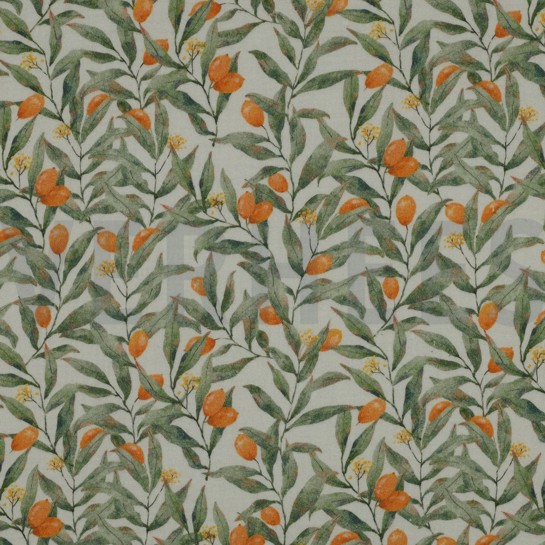 DOUBLE GAUZE DIGITAL LEAVES OFFWHITE #7