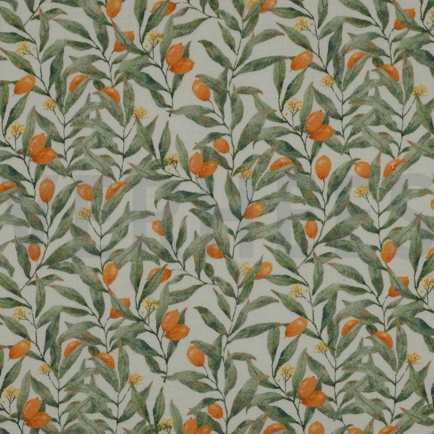 DOUBLE GAUZE DIGITAL LEAVES OFFWHITE (hover)