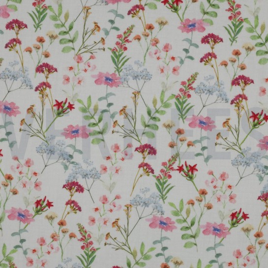 DOUBLE GAUZE DIGITAL FLOWERS WHITE #7