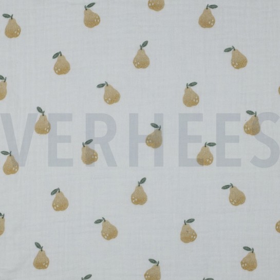 DOUBLE GAUZE DIGITAL PEARS WHITE #7