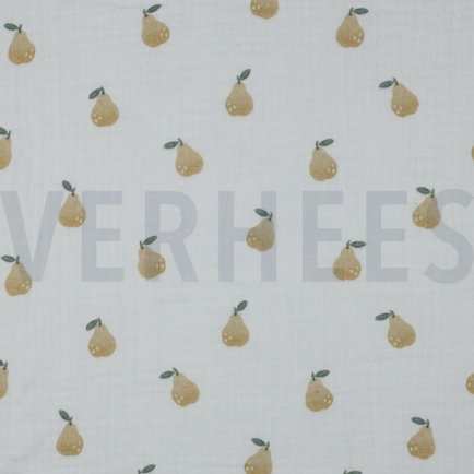 DOUBLE GAUZE DIGITAL PEARS WHITE (hover)