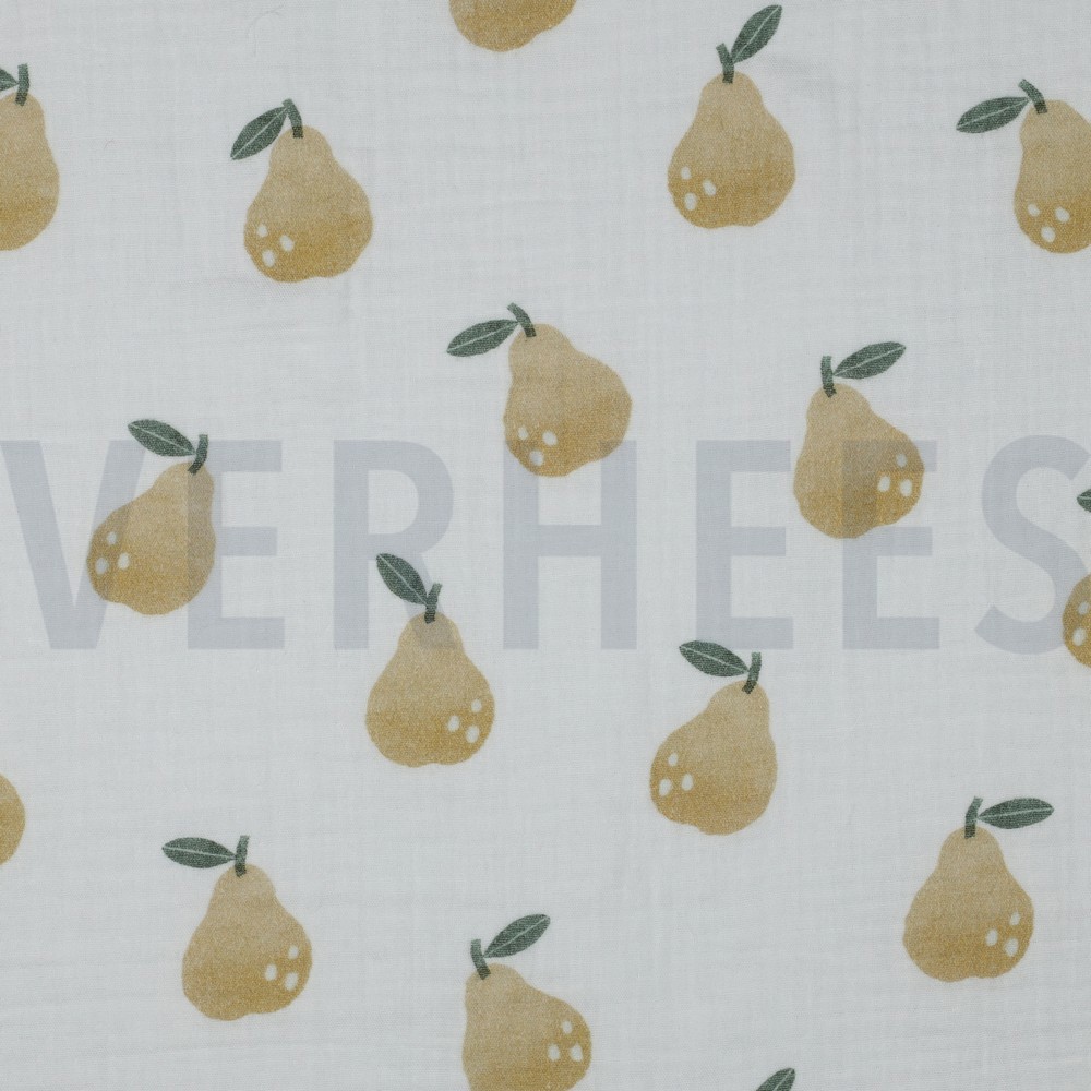 DOUBLE GAUZE DIGITAL PEARS WHITE
